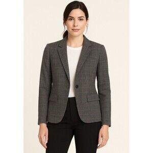 Max Studio Gray Blazer Designer Jacket Women's 4 Pockets Stretch Corpcore Career
